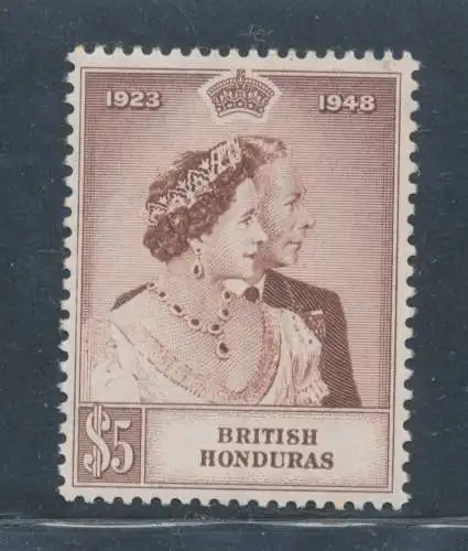 1948 BRITISCH Honduras - Stanley Gibbons Nr. 165, 5 $ braun - postfrisch**