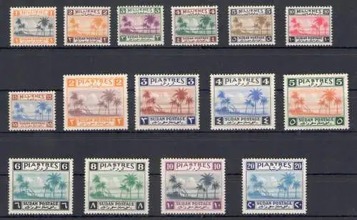 1941 Sudan Porto - SG 81/95, Tuti Island, Serie von 15 mnh-Werten**