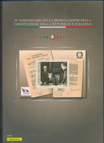 2017 Italien - Republik, Folder - 70 Verfassung Republik Nr. 544 - postfrisch**