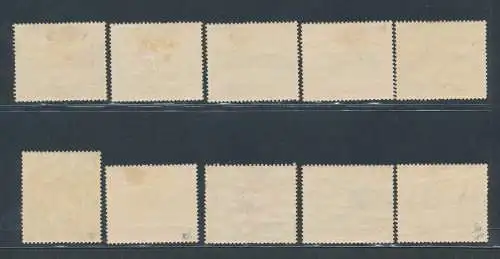 1907-08 Dominica, Stanley Gibbons Nr. 37/46, 10 Werte Serie, MH*