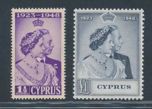 1948 Cipro, Stanley Gibbons Nr. 166/67, postfrisch**