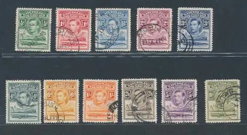 1938 Basutoland - Stanley Gibbons Nr. 18-28 - 11er Werteserie, gebraucht