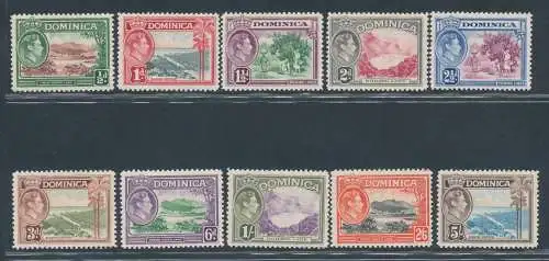 1938/47 Dominica - Stanley Gibbons Nr. 99/108 - postfrisch**