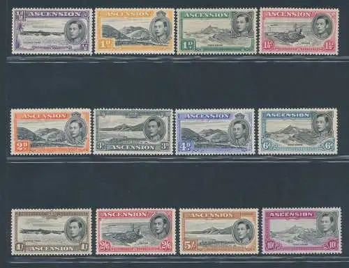 1938-53 ASCENSION, SG 38/47, gezackt 13 - MH*