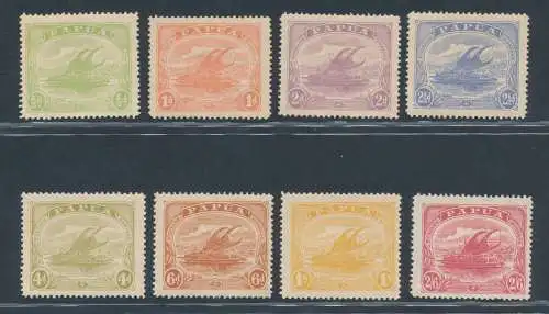 1911-15 Papua, Stanley Gibbons Nr. 84/91, Komplette Serie, MH*
