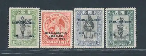 1935 Papua, Stanley Gibbons Nr. 150/53, komplette Serie, MH*