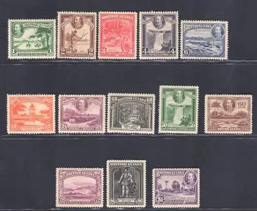 1934-51 British Guayana - Stanley Gibbons Nr. 288/300 - MH*