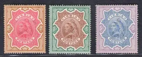 1895 Indien - Stanley Gibbson Nr. 107-09 - Bildnis Sieg - MH*