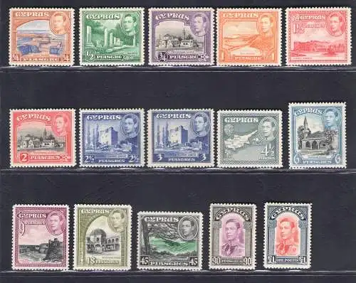 1938-51 Cipro, Stanley Gibbons Nr. 151/63 - postfrisch**