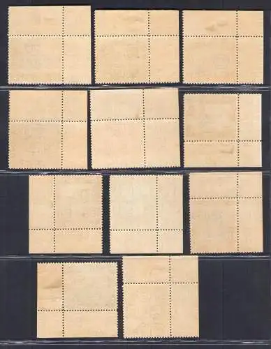 1933 Zypern, Stanley Gibbons Nr. 133-43 - postfrisch** - Alle Blattwinkel
