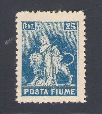 1919 Fluss - Nicht ausgegeben, 25 Cent blau, Nr. 57, postfrisch**