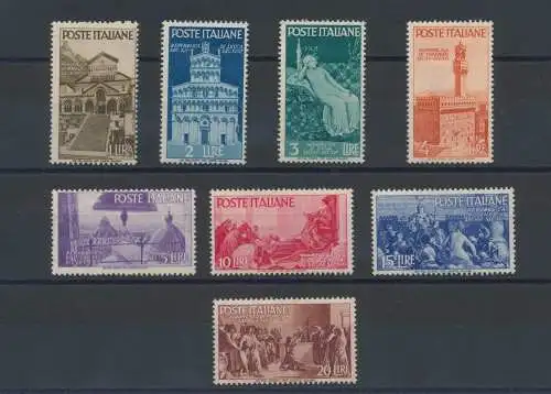 1946 Italien - Republik, Mittelalterliche Republiken, 8 Werte, Nr. 566/73, postfrisch**