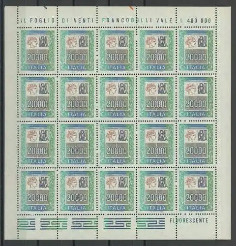 1987 Italien - Republik, Nr. 1804, 20.000 Lire, im Minifol von 20, postfrisch**