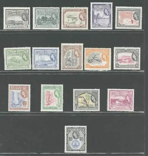 1954-63 BRITISH GUIANA - Stanley Gibbons Nr. 331-45, 15 Werte - postfrisch**