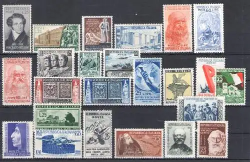 1952 Italien Republik, Vollständiges Jahr - 24 Werte - postfrisch**