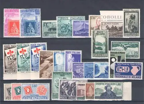 1951 Italien Republik, neue Briefmarken, Vollständiges Jahr 29 postfrisch Werte**