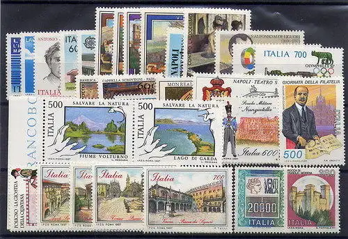 1987 Italien - Republik, Vollständiges Jahr 32 Werte, neue Briefmarken, postfrisch**