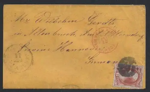 1879 USA, Nr. 78 6 Cent. rotbraun auf Brief für Deutschland