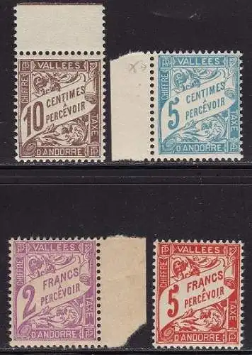 1937-41 FRANZÖSISCH ANDORRA, Steuernr. 17/20 4 MNH/** Werte