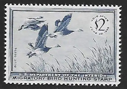 1955 USA, 2$ Blue Geese postfrisch/**