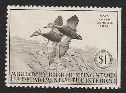 1940 USA, 1$ Black Mallards MLH/*