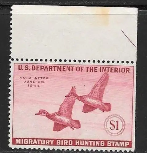 1943 USA, 1$ Wood Ducks MNH/**