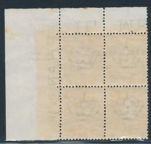 1910 KÖNIGREICH - Nr. 91, Michetti, Blumentyp, 10 Lire oliv und rosa, postfrisch ** quartina zentriert