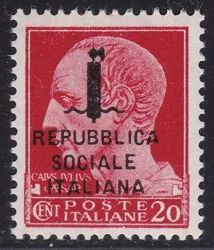 1944 RSI, Nr. 495/A 20c. carminio mnh/** signiert A.Diena