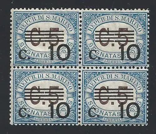 1938 SAN MARINO, Tasse Nr. 47 mnh/** quartina