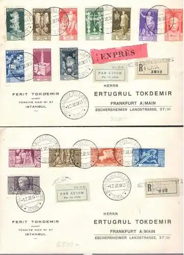 1937 Königreich Italien, Zweitausendjahr des Augustus Nr. 416/25+A110 bei Reisebriefen