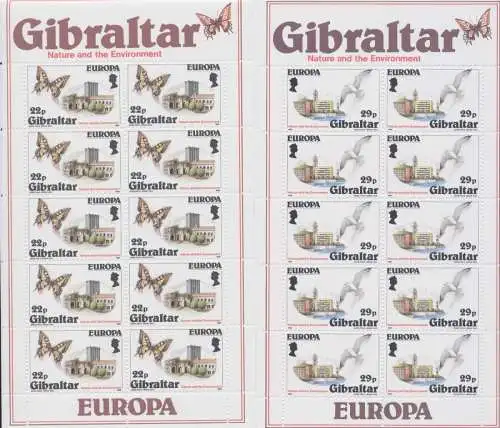 1986 EUROPA CEPT Gibraltar 2 Minifos Natur und Umwelt postfrisch**