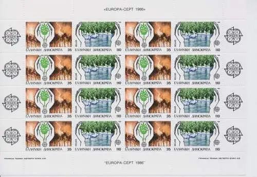 1986 EUROPA CEPT Griechenland Minifol Natur und Umwelt postfrisch**