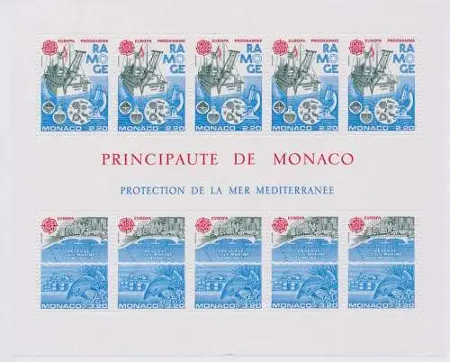 1975 EUROPA CEPT Monaco Blatt Natur und Umwelt postfrisch**