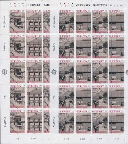 1987 EUROPA CEPT Guernsey 2 Minifos Moderne Architektur postfrisch**