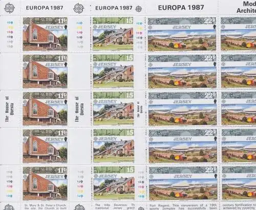 1987 EUROPA CEPT Jersey 3 Minifogles Moderne Architektur postfrisch**