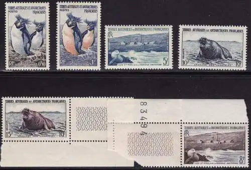 1956 TAAF - Maury Nr. 2/6 - Antarktische Fauna - 6er Set postfrisch**