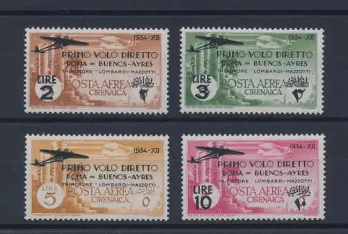 1934 CYRENAICA, Rom Buenos Aires, Luftpost, Nr. 20/23 4 MNH Werte**