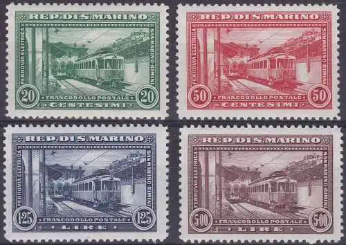 1932 SAN MARINO, Nr. 164-167 Eisenbahn Rimini-San Marino postfrisch**