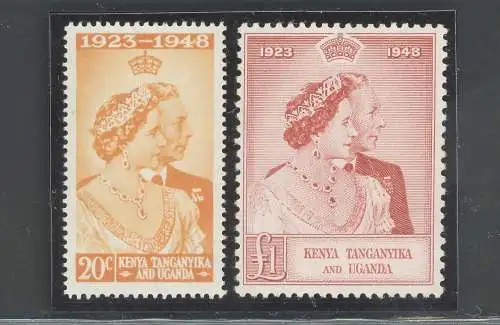 1948 Kenia Uganda Tanganjika - Stanley Gibbons Nr. 157-58 - Royal Silver Wedding - postfrisch**