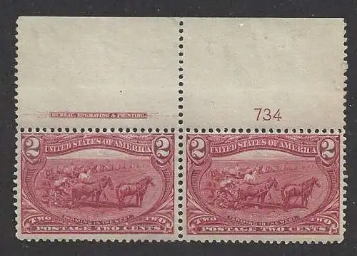 1898 USA, Nr. 150 2 c. karminbraun postfrisch/** paar