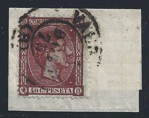1875 SPANIEN - Nr. 158 40 c. braun GEBRAUCHT AUF FRAGMENT