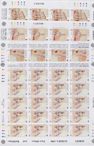 1990 EUROPA CEPT Jersey 4 Mini-Postgebäude postfrisch **