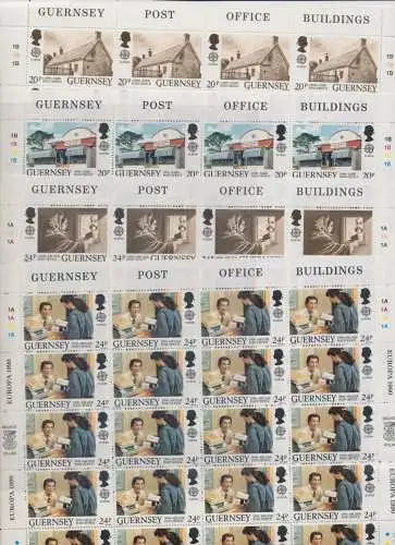 1990 EUROPA CEPT Guernsey 4 Mini-Pakete Postgebäude postfrisch**