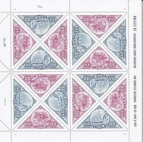 1997 USA, Nr. 2931/2932 Minifil von 16 MNH/**