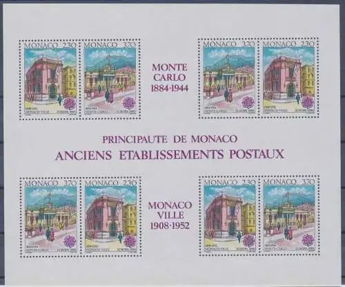 1976 EUROPA CEPT Monaco Blatt Postgebäude postfrisch**