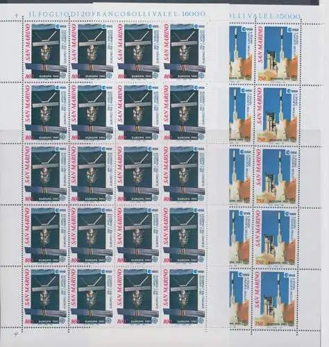 1991 EUROPA CEPT San Marino 2 Minifahrzeuge Europa Space postfrisch**