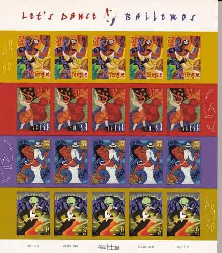 2005, USA Nr. 4137/4140 20 MNH Minifil/**