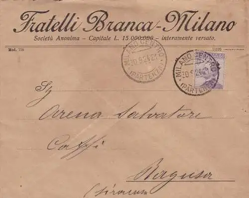 1924 Italien - Königreich, Reisewerbebrief Fratelli Branca