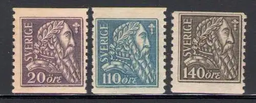 1921 SCHWEDEN, SCHWEDEN, SCHWEDEN - Nr. 151-153 Befreiung Schwedens - Bildnis Gustav I. - 3val postfrisch**