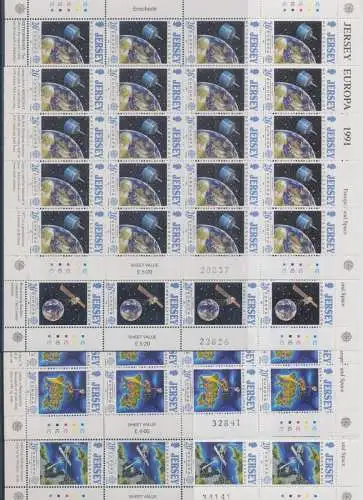 1991 EUROPA CEPT Jersey 4 Mini-Flöße Europa Space postfrisch**